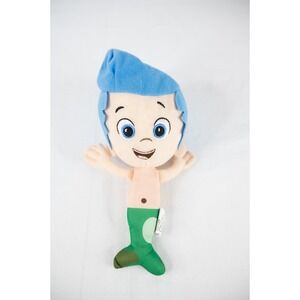 Nickelodeon Bubble Guppies Gil Plush Toy Kids 10" Blue Green Excellent Merman